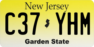 NJ license plate C37YHM
