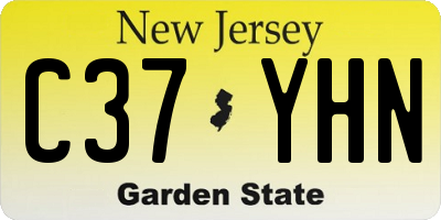NJ license plate C37YHN
