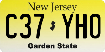 NJ license plate C37YHO