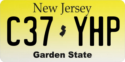 NJ license plate C37YHP