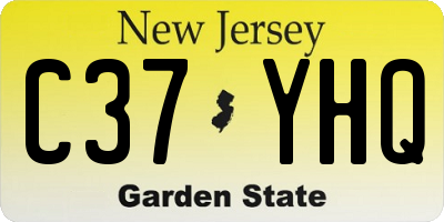 NJ license plate C37YHQ