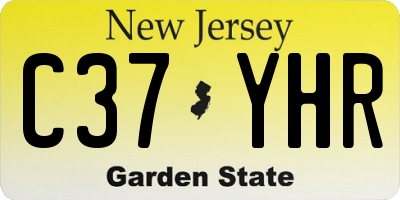NJ license plate C37YHR