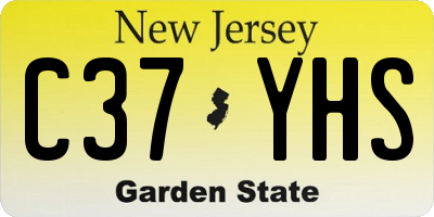 NJ license plate C37YHS