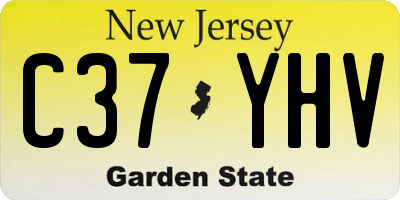 NJ license plate C37YHV