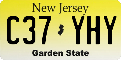 NJ license plate C37YHY