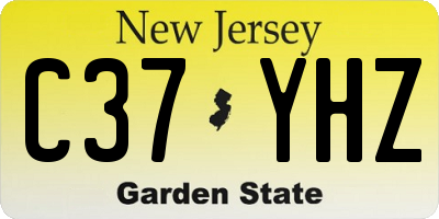 NJ license plate C37YHZ