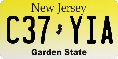 NJ license plate C37YIA