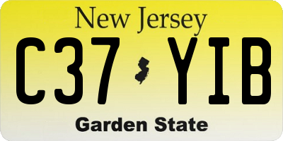 NJ license plate C37YIB
