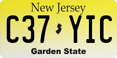 NJ license plate C37YIC