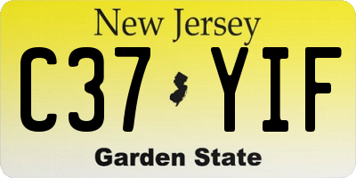 NJ license plate C37YIF