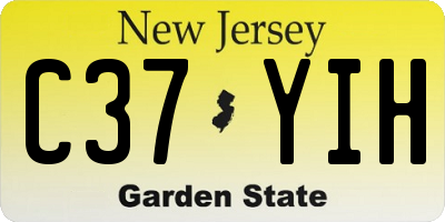NJ license plate C37YIH