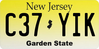 NJ license plate C37YIK