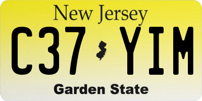NJ license plate C37YIM