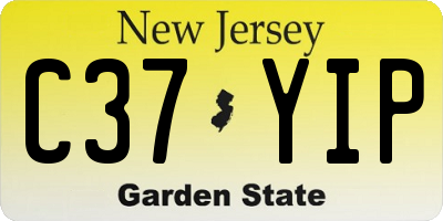 NJ license plate C37YIP