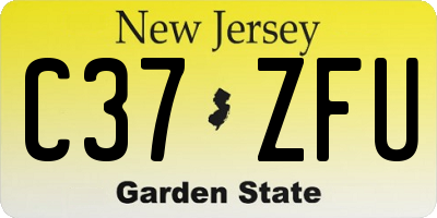 NJ license plate C37ZFU