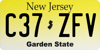 NJ license plate C37ZFV