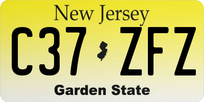 NJ license plate C37ZFZ