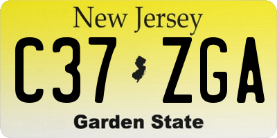 NJ license plate C37ZGA