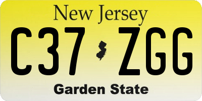 NJ license plate C37ZGG