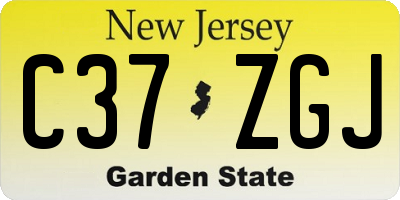 NJ license plate C37ZGJ