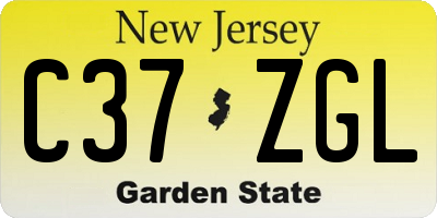 NJ license plate C37ZGL