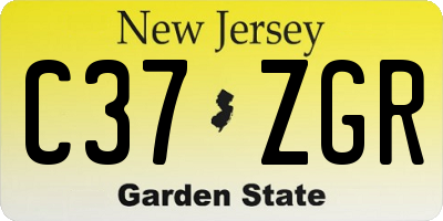 NJ license plate C37ZGR