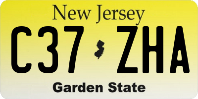 NJ license plate C37ZHA