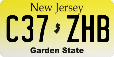 NJ license plate C37ZHB