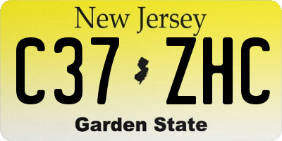 NJ license plate C37ZHC