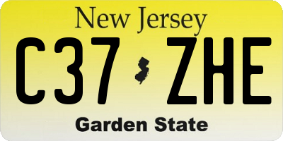 NJ license plate C37ZHE
