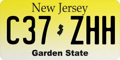 NJ license plate C37ZHH