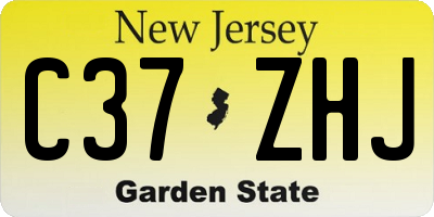 NJ license plate C37ZHJ