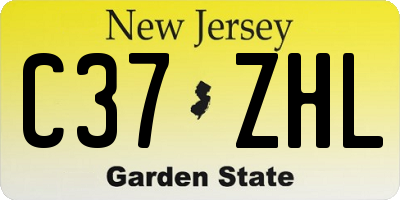 NJ license plate C37ZHL