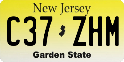 NJ license plate C37ZHM
