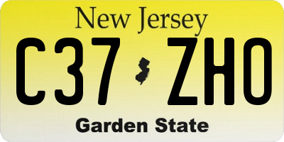 NJ license plate C37ZHO