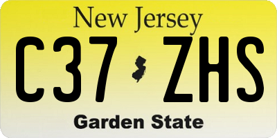 NJ license plate C37ZHS