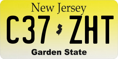NJ license plate C37ZHT