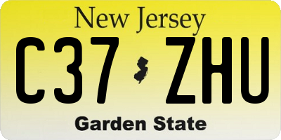 NJ license plate C37ZHU