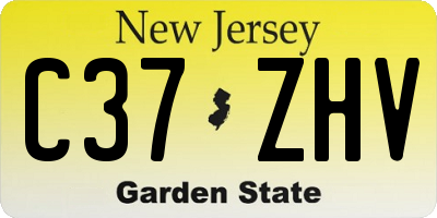 NJ license plate C37ZHV