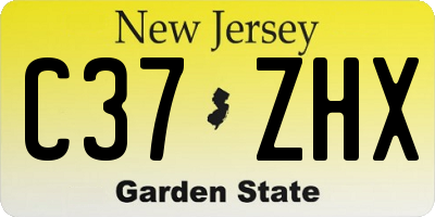 NJ license plate C37ZHX