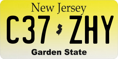 NJ license plate C37ZHY