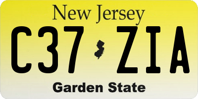 NJ license plate C37ZIA