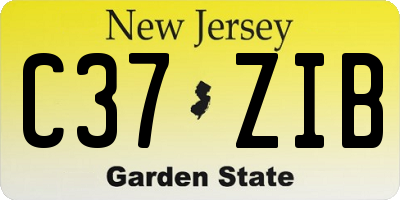 NJ license plate C37ZIB