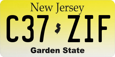 NJ license plate C37ZIF