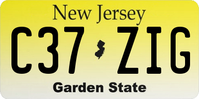 NJ license plate C37ZIG
