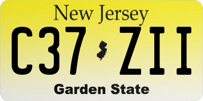 NJ license plate C37ZII