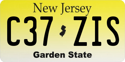 NJ license plate C37ZIS
