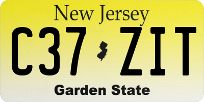 NJ license plate C37ZIT