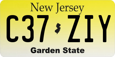 NJ license plate C37ZIY