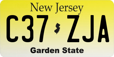 NJ license plate C37ZJA